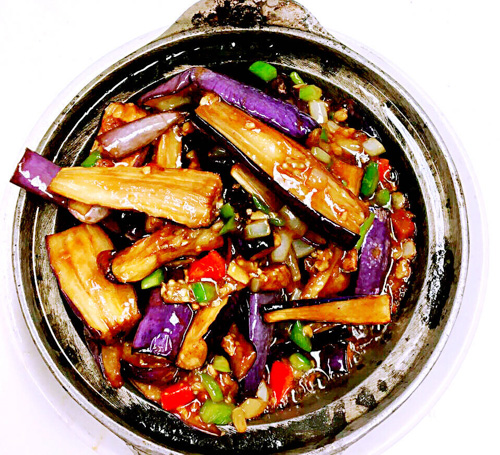 Szechwan Style Eggplant Hotpot with Chinese Anchovy （Spicy）