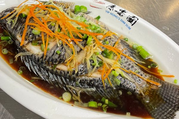 Steamed Tilapia（Whole Fish）with Ginger & Onion Sauce