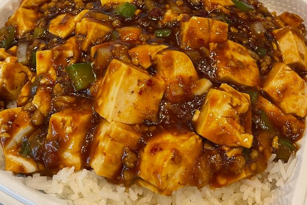 Szechwan Style Tofu and Minced Pork on Rice