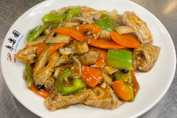 Stir Fried Pork Intestine with Black Bean Sauce